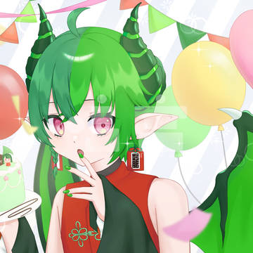 揚物ハムカツ誕生日記念イラスト