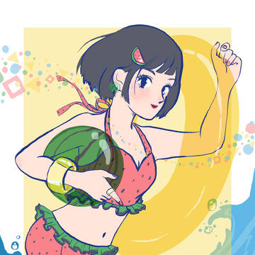 スイカ水着の女の子🍉