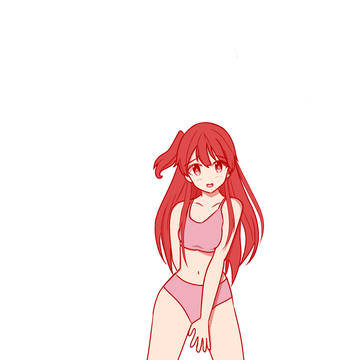 輪郭トレス　さっきの塗った。下着姿のオリジナルちゃん