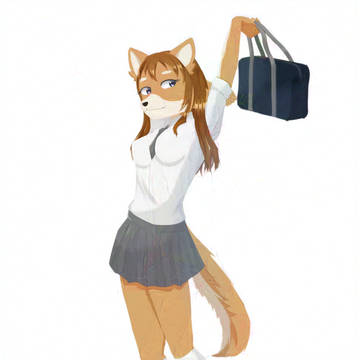 しばまり　柴犬の女子高生