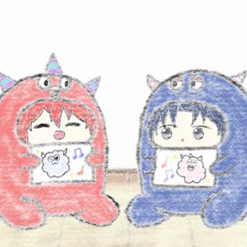 モンりくとモンいおのお絵描き