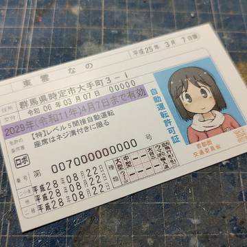 【名刺の】なのちゃんの免許証・更新版【裏面】