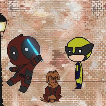 デッドプール&ウルヴァリンミニキャラ風イラスト