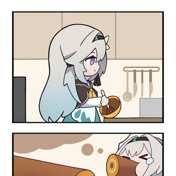 四格漫画-流萤做蛋糕