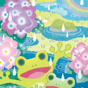 カエルの歌と雨のリズム