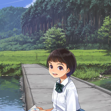 中学生と沈下橋
