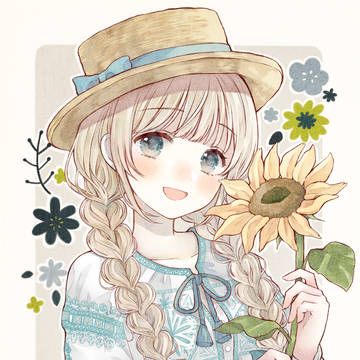 三つ編みとカンカン帽