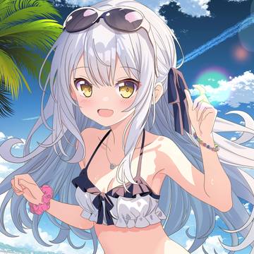 水着銀髪ちゃん