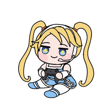 座ってゲームをするRTAちゃん