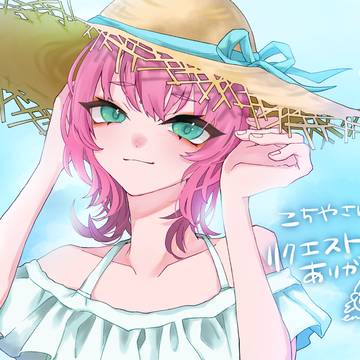 リクエスト：夏、白ワンピ麦わら帽子