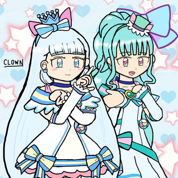 わんぷり キュアニャミー＆リリアンでポーズ☆