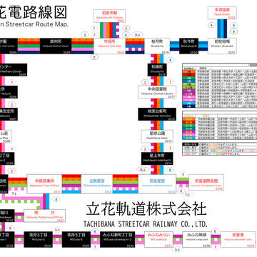 立花軌道初音軌道線群(初花電)路線図（2024.8.11VER）
