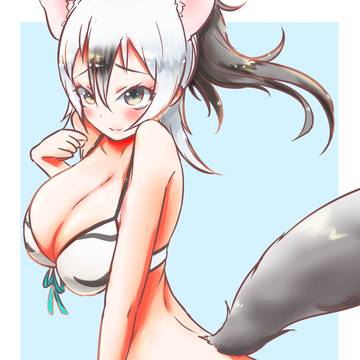 水着のアードウルフちゃん