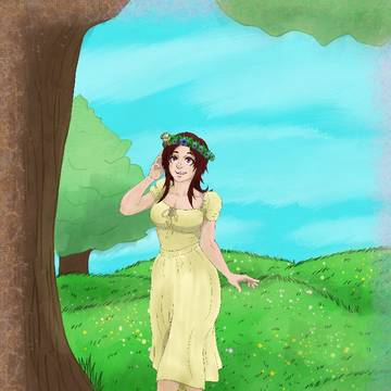 Flower crowned girl