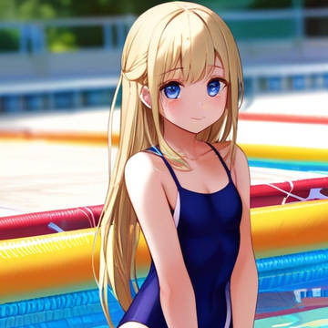 水着姿の金髪美少女