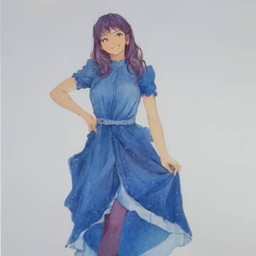 Girl in Blue Dress
