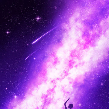少女、猫与星空