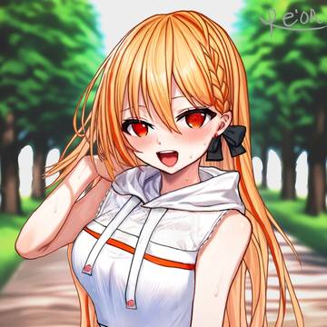 暑い夏の日の彼女