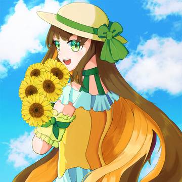 向日葵と女の子