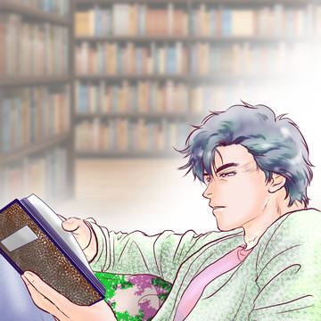 「本を読む」イラスト(^^)