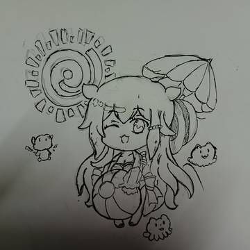 夏日海邊遊玩貪吃鬼