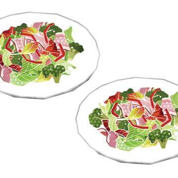 サラダの練習イラスト