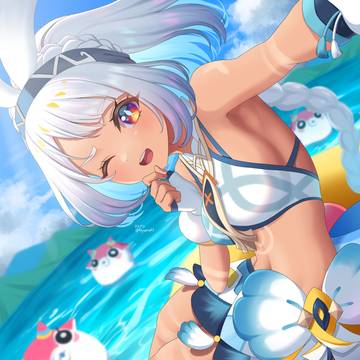 ムアラニちゃんと海
