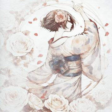 バラの花びらと
