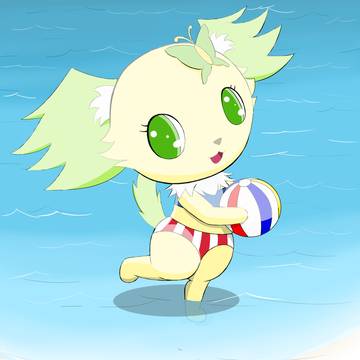 peridot playing on the beach