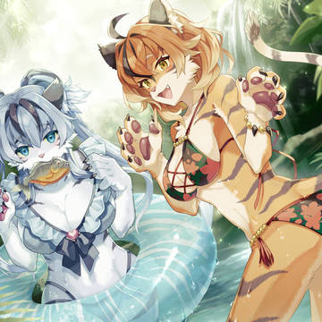 水着虎獣人