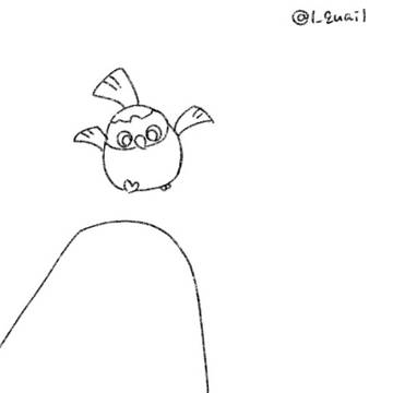 トレペ芯に頭突っ込んだまま前進するピノちゃ