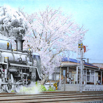 早春の天浜線三ケ日駅とC58
