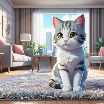 リビングにいる猫