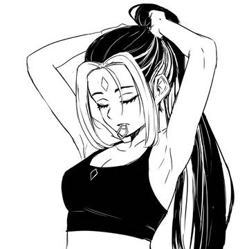 Nyx tying hair