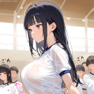 体育の授業は注目を集めちゃう耳掛けちゃん