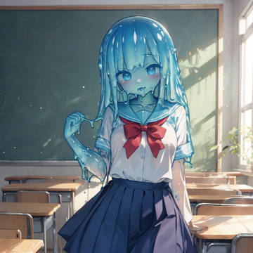 Slime in a sailor school uniform