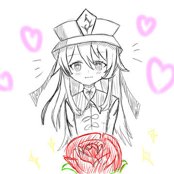 告白される胡桃　イラスト初心者