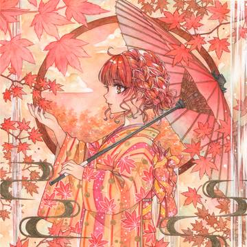 アナログ透明水彩「秋色」