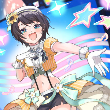 キラキラなアイドル衣装のスバル