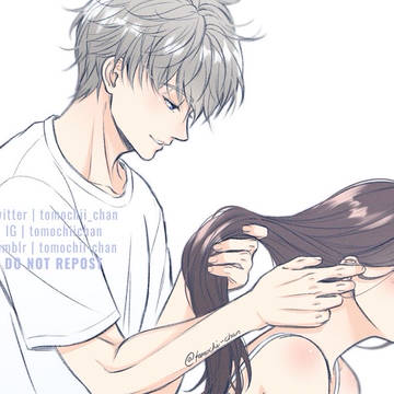 Holding her hair up