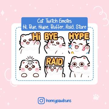New Cute Cat Twitch Emotes