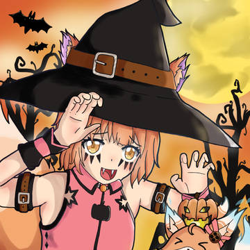 ハロウィンイラスト2024　お菓子くれても悪戯しちゃうぞ！