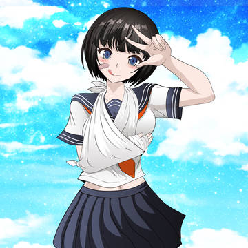 Skeb絵 怪我をしたセーラー服女子