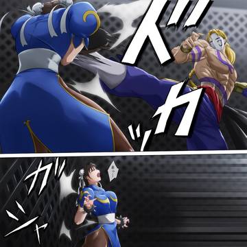 春麗が胸を斬られるだけ