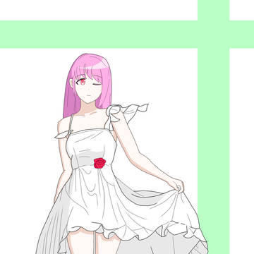 ピンクと白の女の子