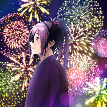 不動行光と花火を見上げた夜