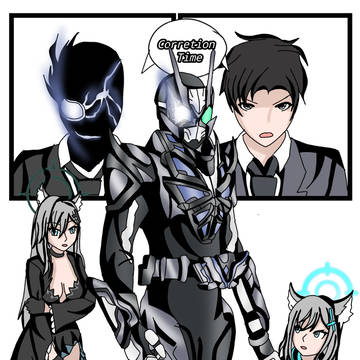 Fused sensei and black suit.