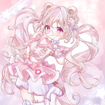 くま耳メガネの女の子