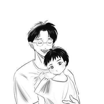 幼児化したひさしを抱っこするキミちゃん