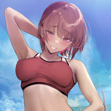 気になる男子が準備運動をしているとそばによっていき、腹筋を見せ～